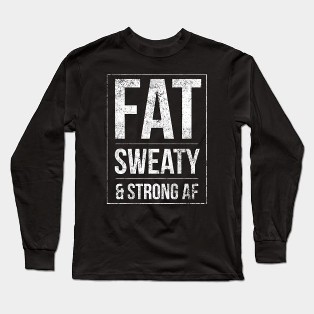 Funny Powerlifter Fat Strongman Powerlifting Strong & Heavy Long Sleeve T-Shirt by twizzler3b